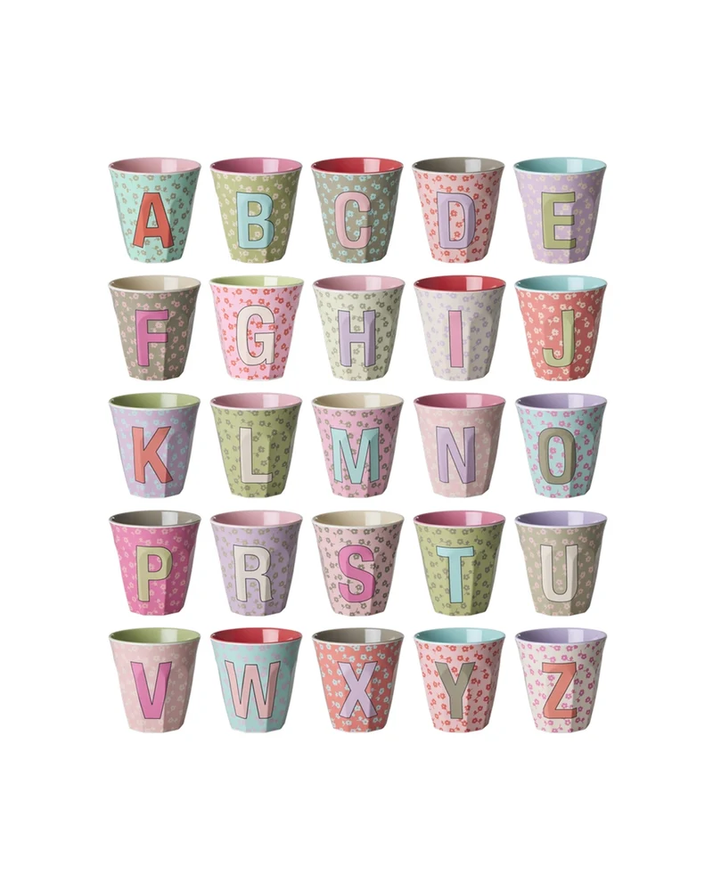 Rice Becher medium - Buchstaben Flowers