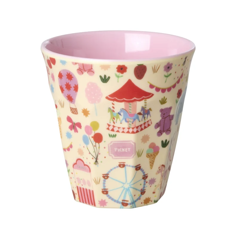 Melamin Becher medium - Pink - Fun Fair Print