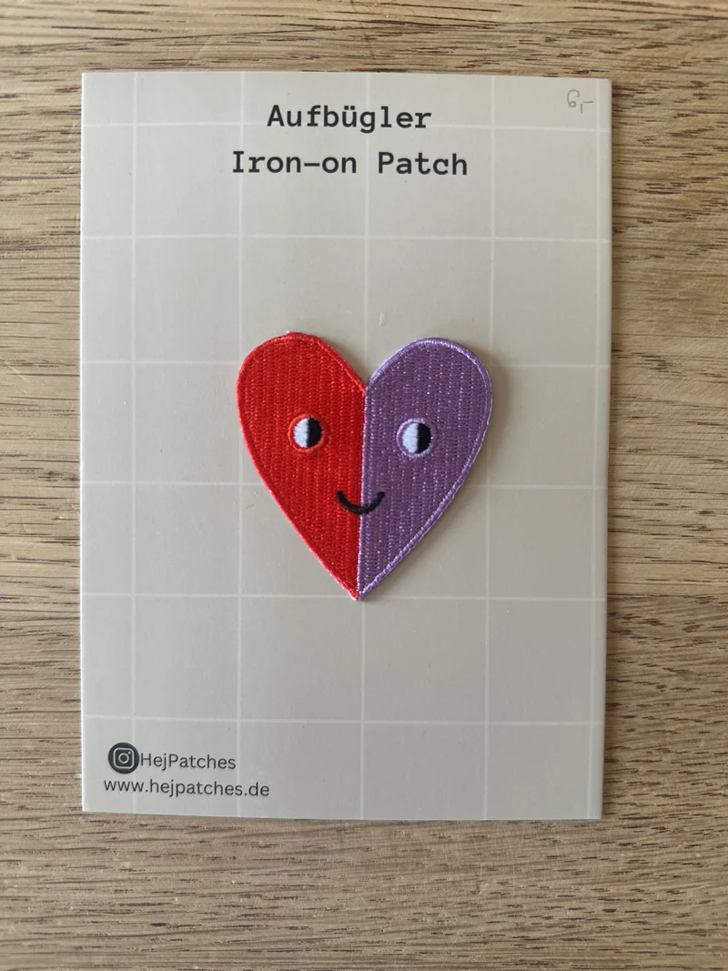 Patch Herz rot/lila