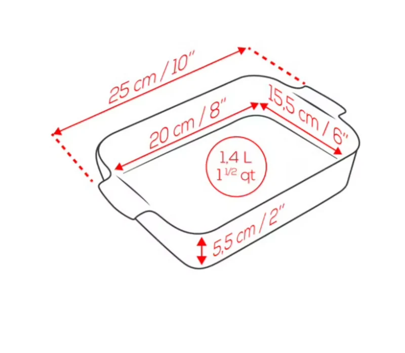 Appolia Auflaufform rechteckig rot 25 cm