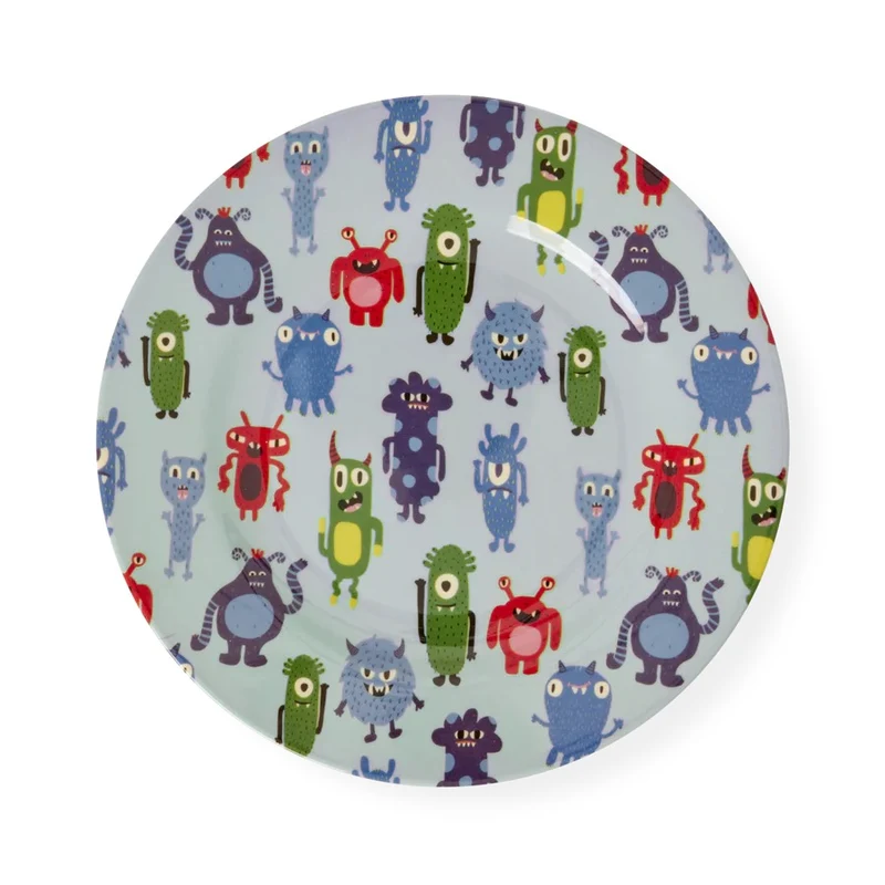 Beilagenteller- Hellblau - Monsters Print