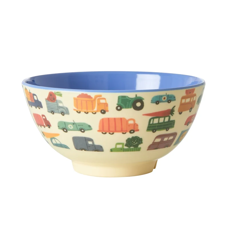 Rice Müslischale medium -beige- „Happy Cars“ Print