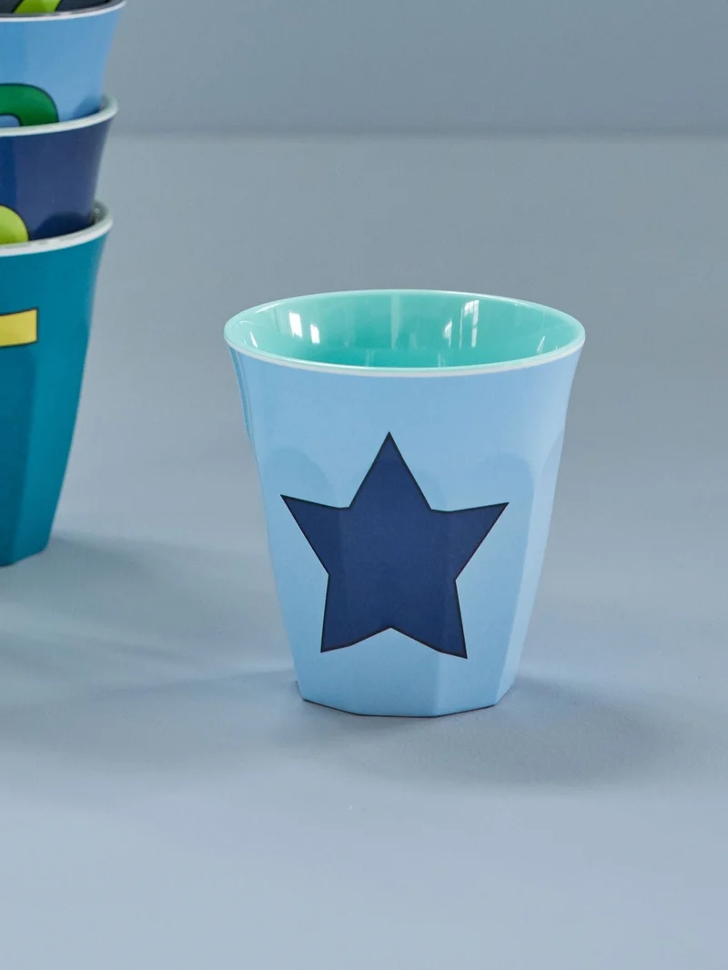 Rice Becher medium -Star Print- blau