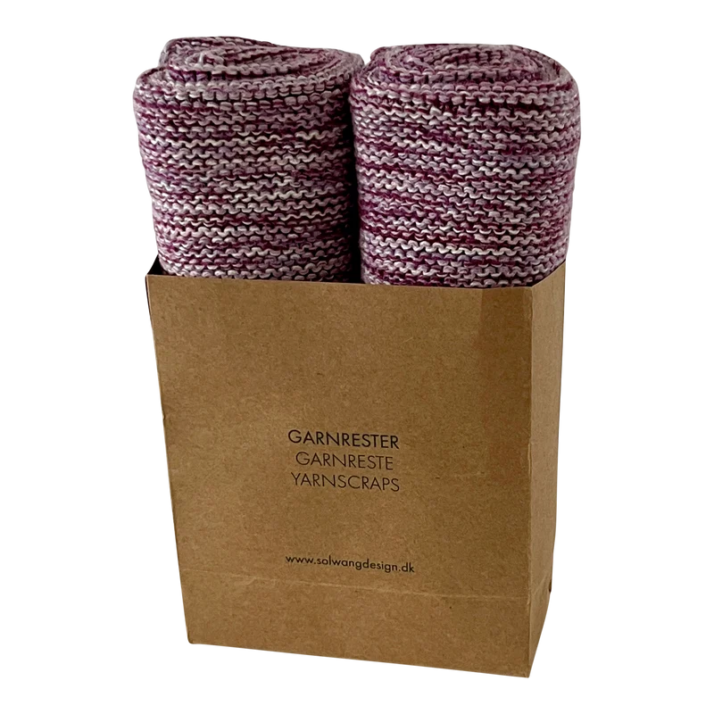Gestrickte Wischtücher aus Garnresten 2er Set Lila/Rosa/Sand Mix