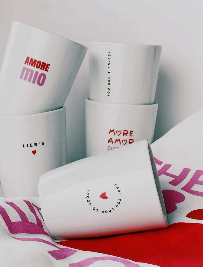 Becher Tasse Heart I Amore Bunt Spring Love