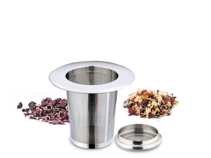 Teefilter aus Edelstahl mit breitem Aufsetzrand
