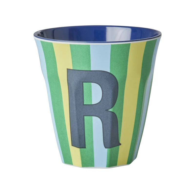 Rice Becher medium - Buchstaben Mehrfarbig - Blue - Stripes