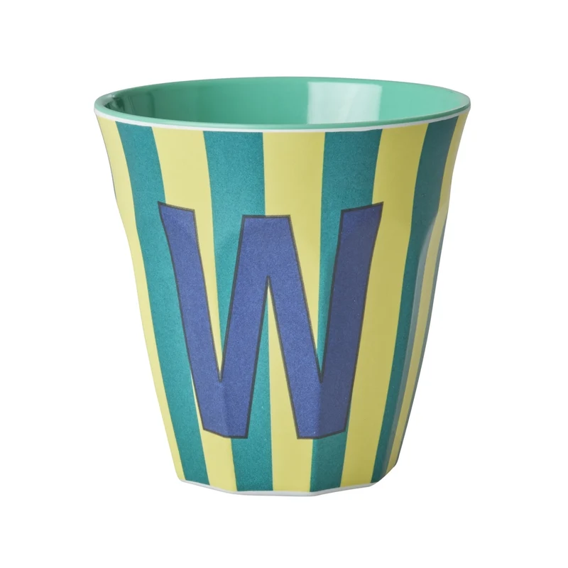 Rice Becher medium - Buchstaben Mehrfarbig - Blue - Stripes