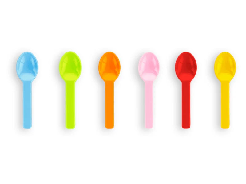 3in RCPLA compostable ice cream spoons - mixed colours