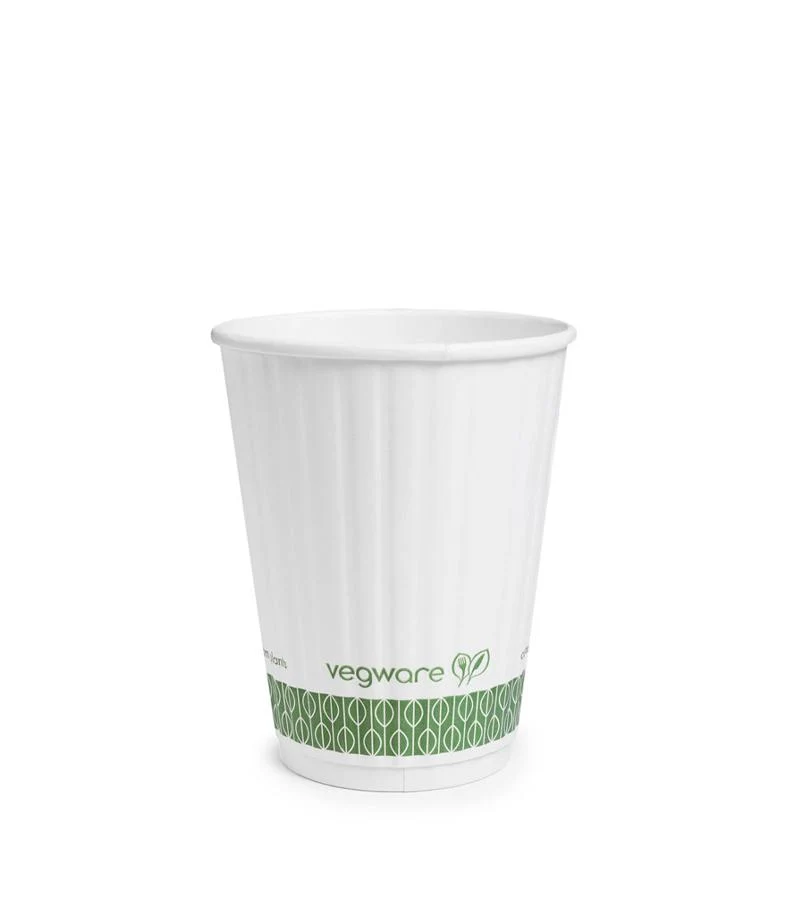 12oz white embossed hot cup - small lid