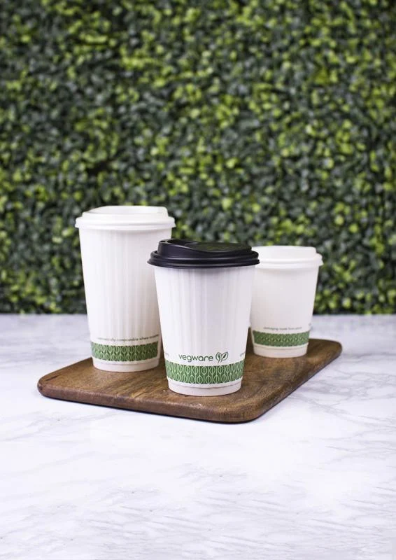 16oz white embossed hot cup - large lid