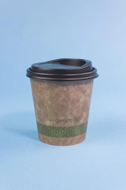 10oz brown kraft hot cup - large lid