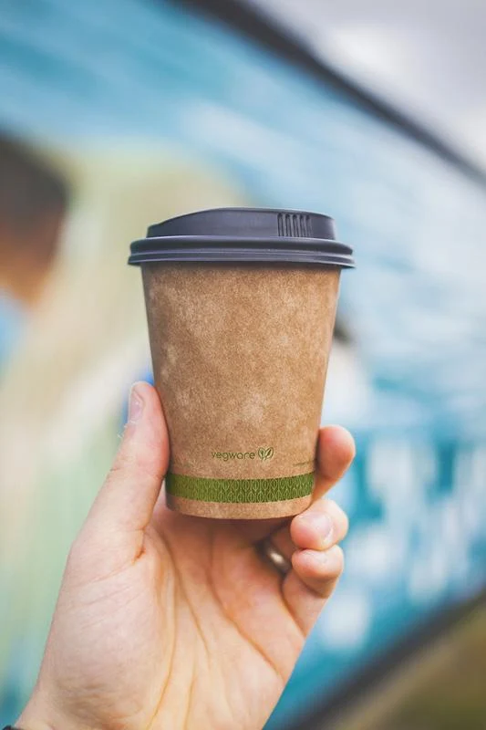 12oz brown kraft hot cup - large lid
