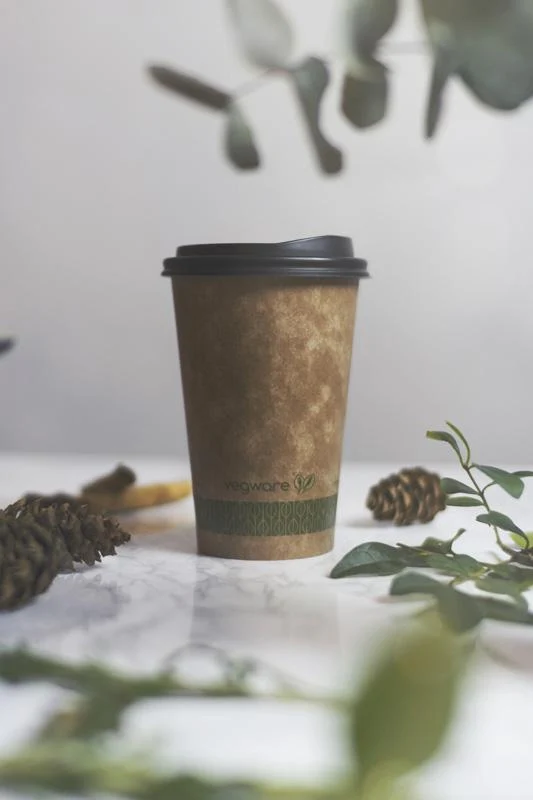 16oz brown kraft hot cup - large lid