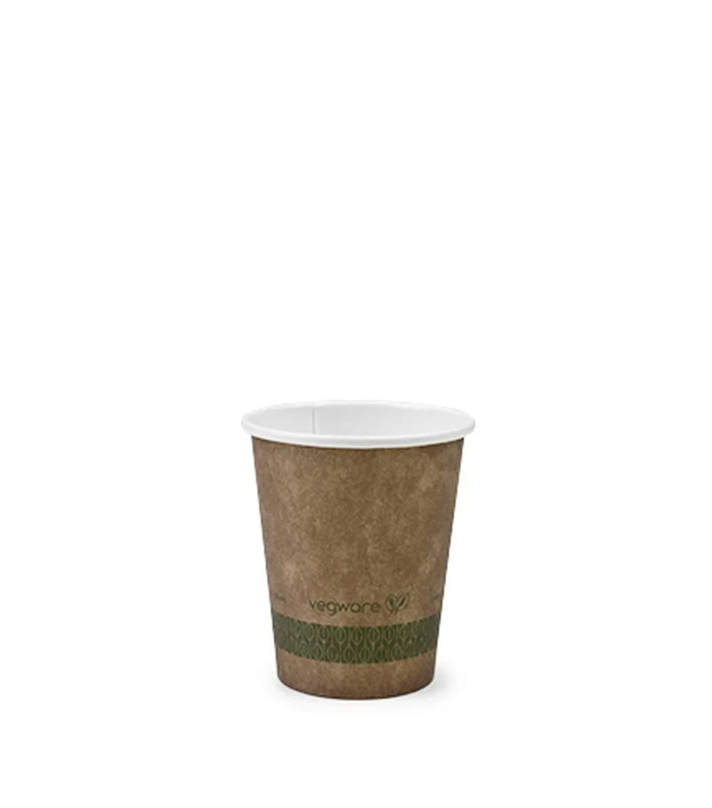 6oz brown kraft hot cup - smallest lid