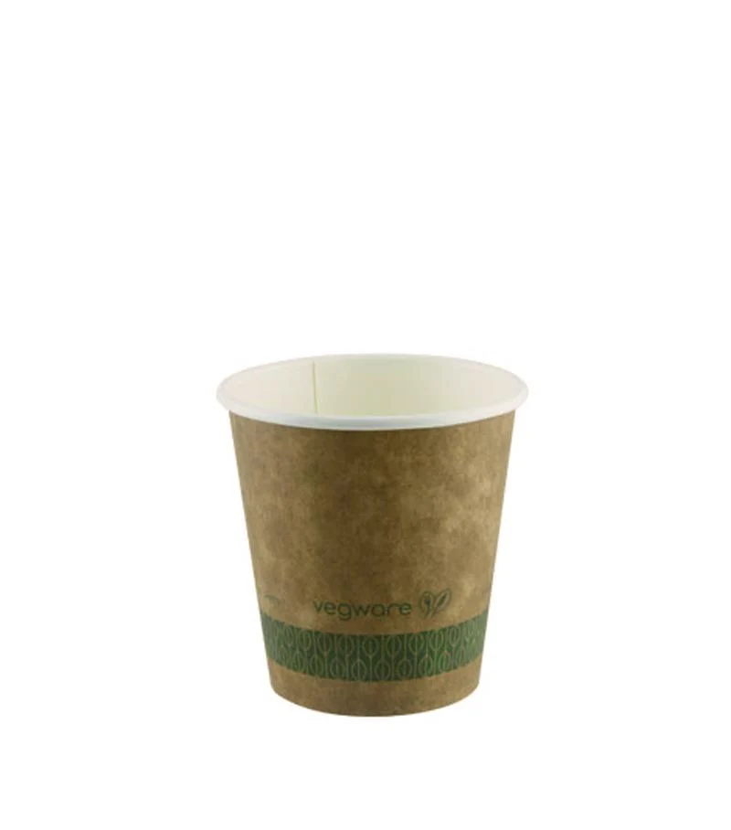 8oz brown kraft hot cup - large lid