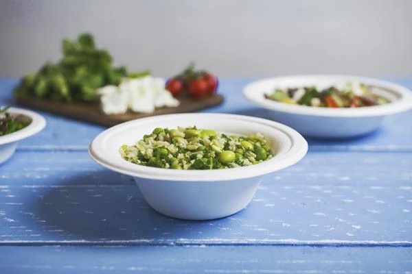 12oz bagasse tall bowl - white