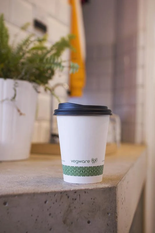 12oz white hot cup - large lid