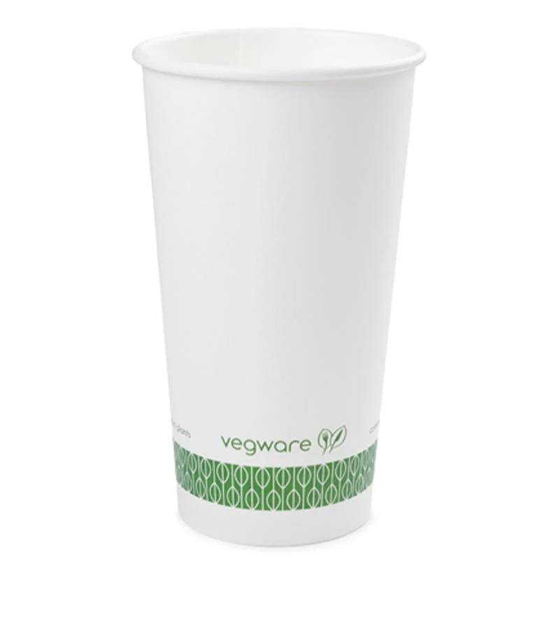 20oz white hot cup - large lid