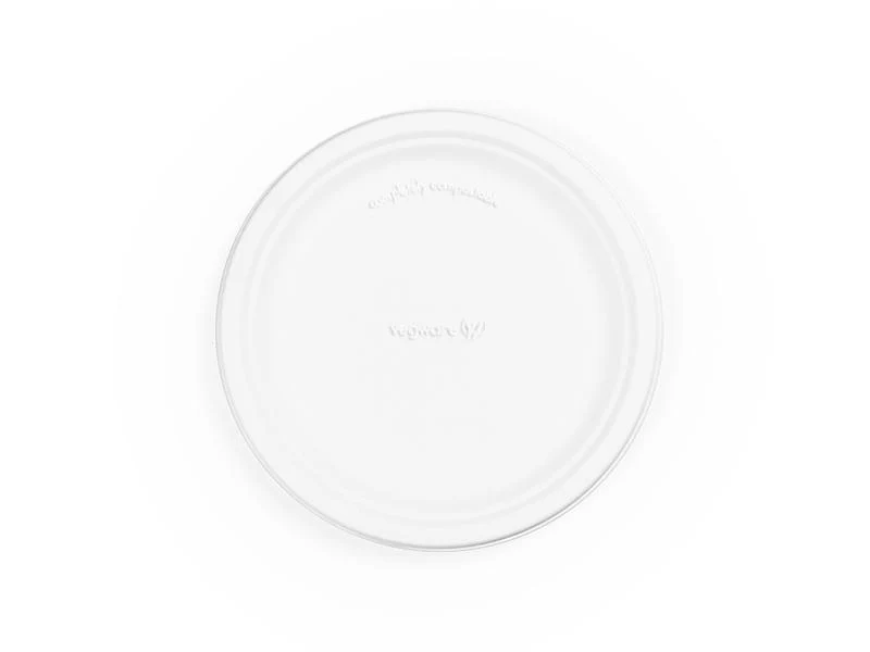 9in bagasse plate - white