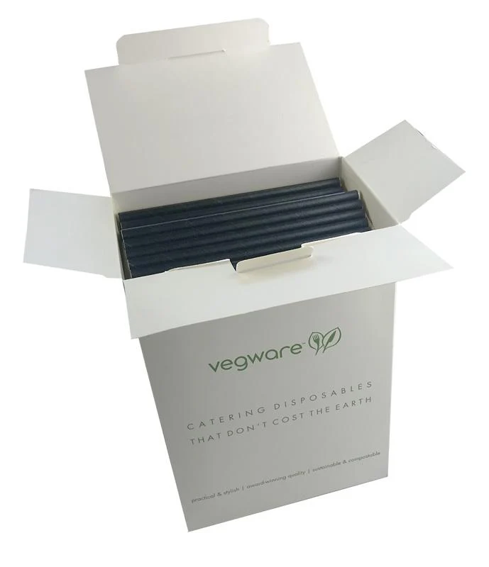 Cocktail black paper straws 6 x 140mm