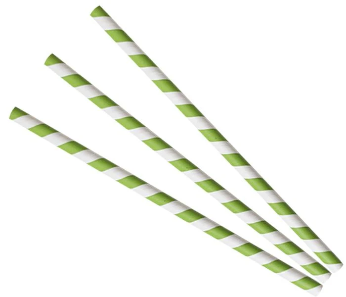 Jumbissimo green swirl paper straws 10 x 230mm