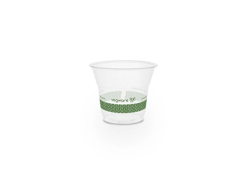 5oz (150ml) slim PLA cold cup - clear/green swirl