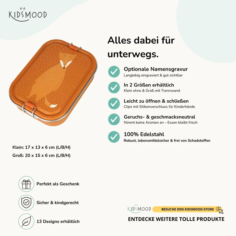 Trixie Brotdose Kinder personalisiert Fuchs
