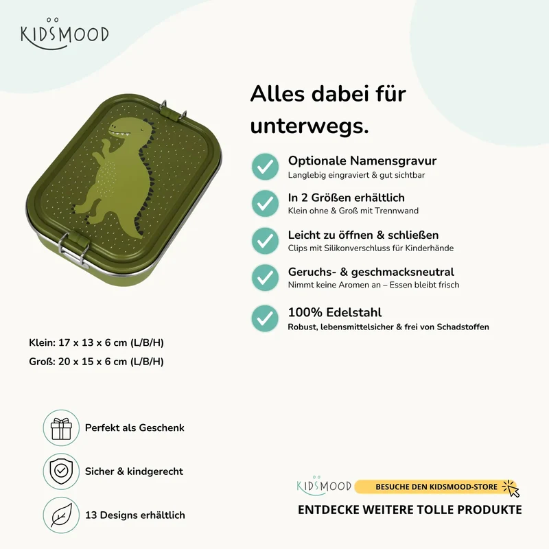 Trixie Brotdose Kinder personalisiert Dino
