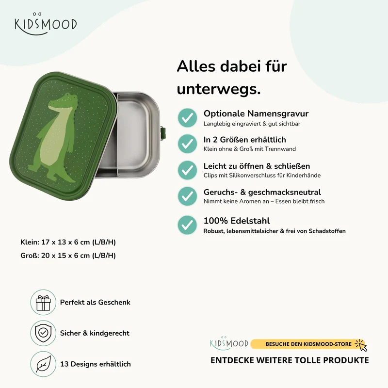 Trixie Brotdose Kinder personalisiert Krokodil