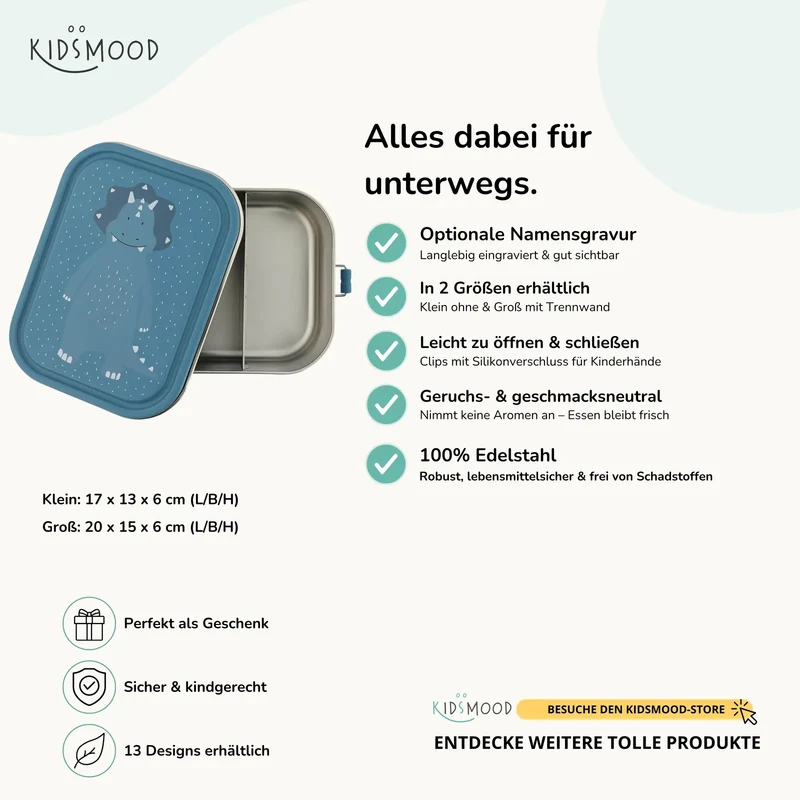Trixie Brotdose Kinder personalisiert Triceratops