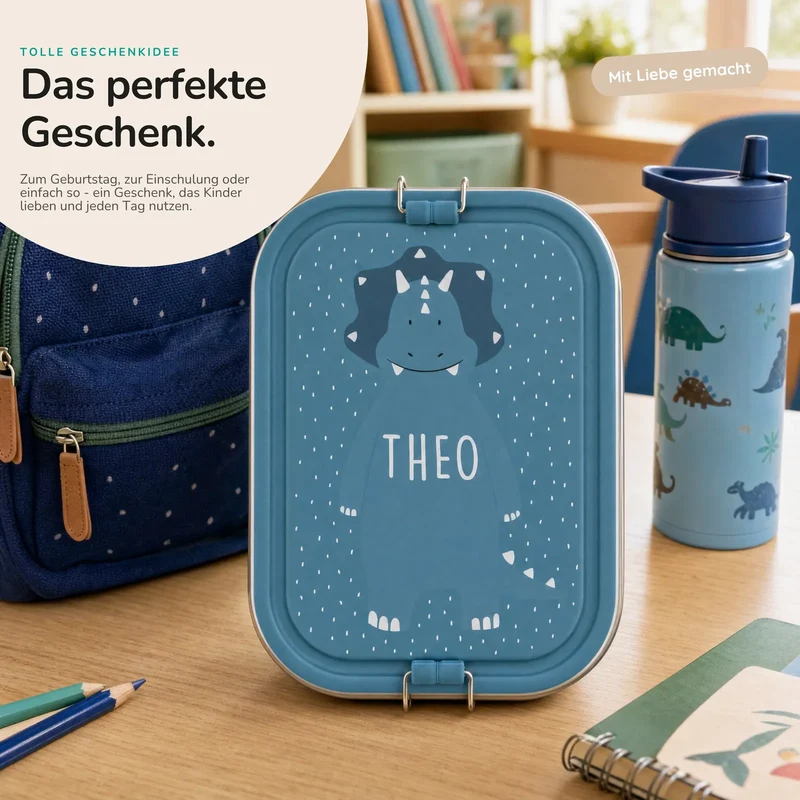 Trixie Brotdose Kinder personalisiert Triceratops