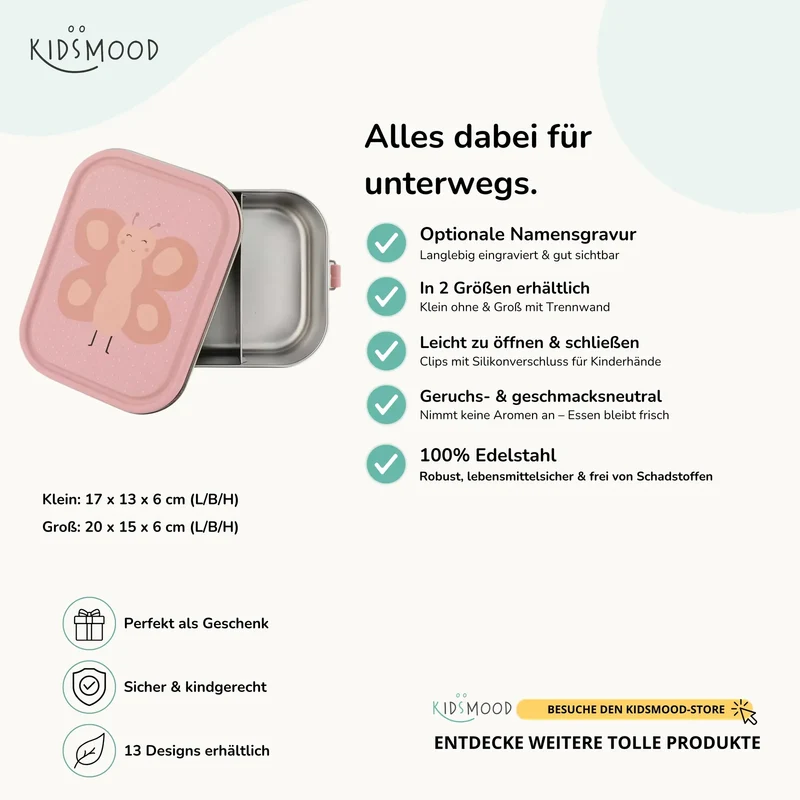 Trixie Brotdose Kinder personalisiert Schmetterling