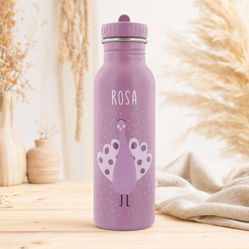 Trixie Trinkflasche Kinder personalisiert Pfau