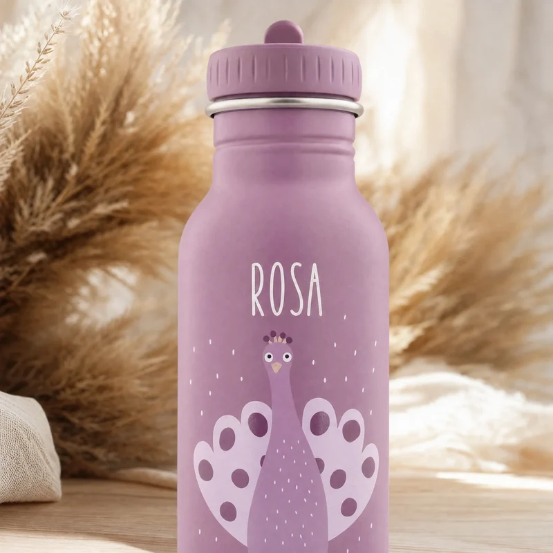 Trixie Trinkflasche Kinder personalisiert Pfau