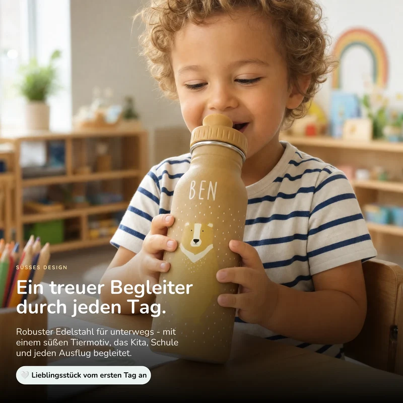 Trixie Trinkflasche Kinder personalisiert Bär