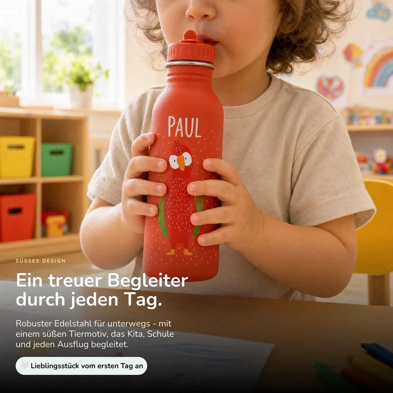 Trixie Trinkflasche Kinder personalisiert Papagei