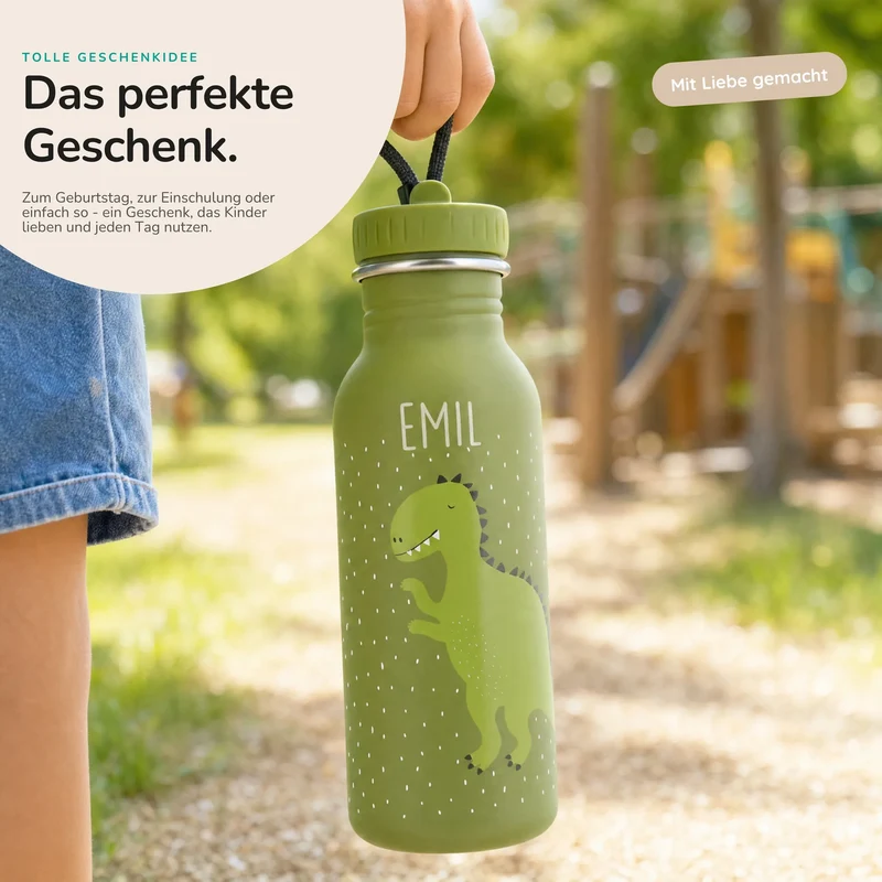 Trixie Trinkflasche Kinder personalisiert Dino