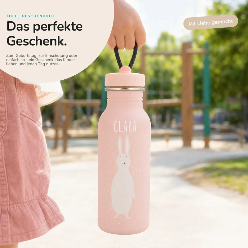 Trixie Trinkflasche Kinder personalisiert Hase