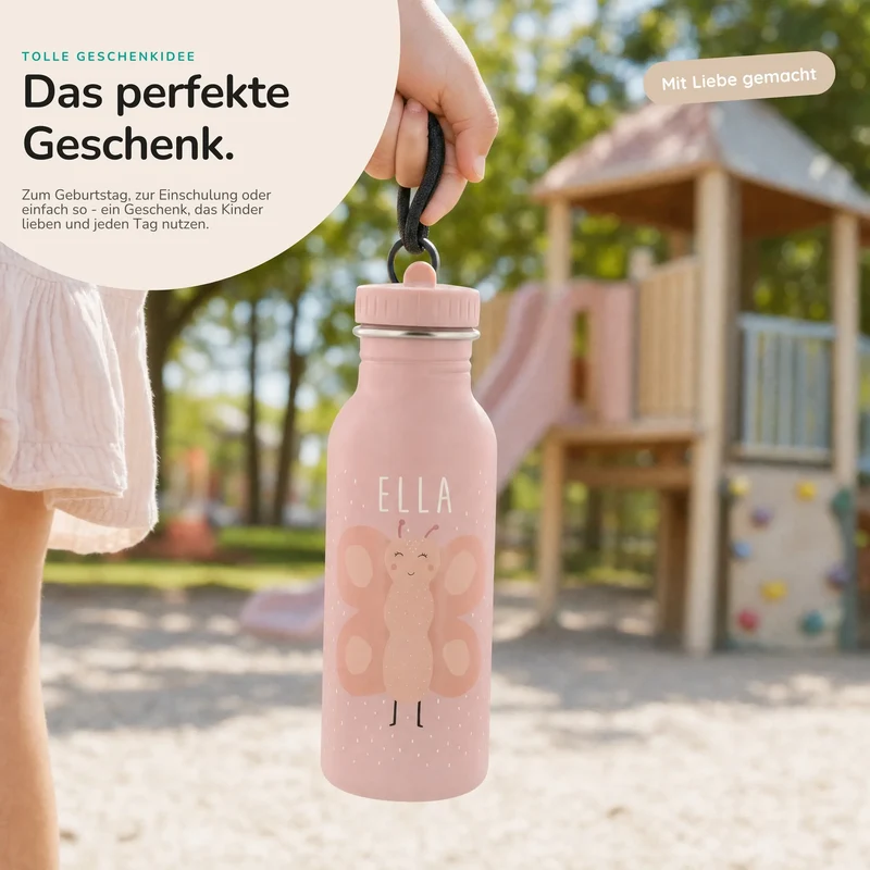 Trixie Trinkflasche Kinder personalisiert Schmetterling