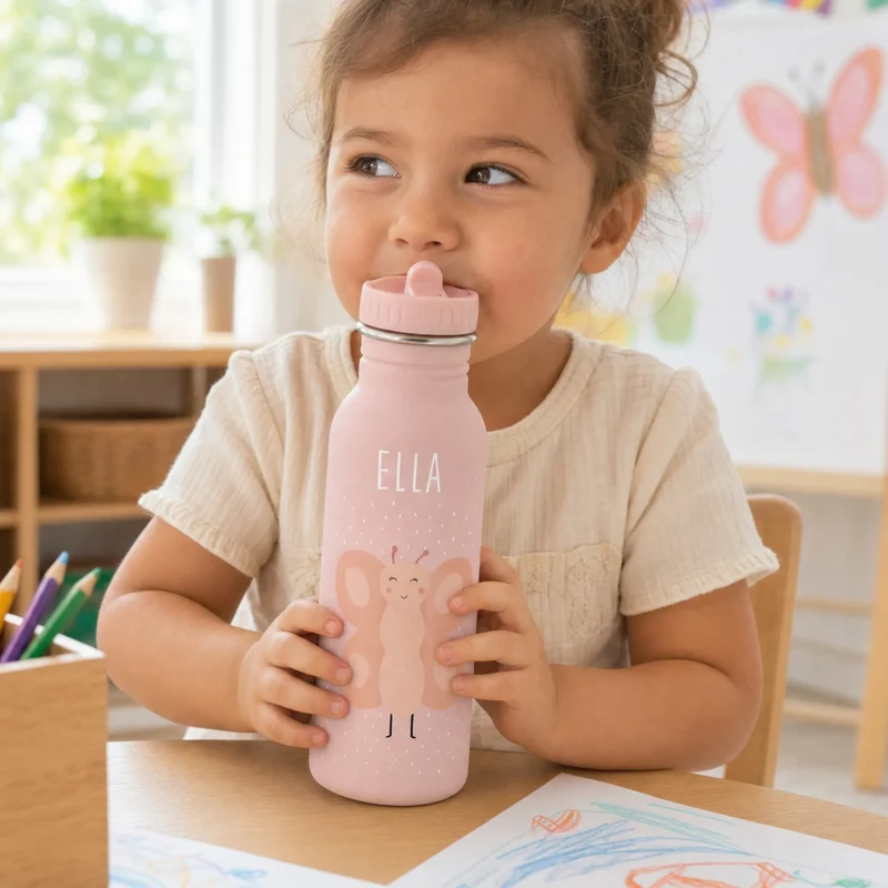 Trixie Trinkflasche Kinder personalisiert Schmetterling