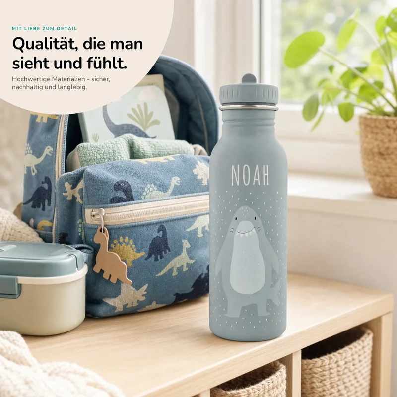 Trixie Trinkflasche Kinder personalisiert Hai