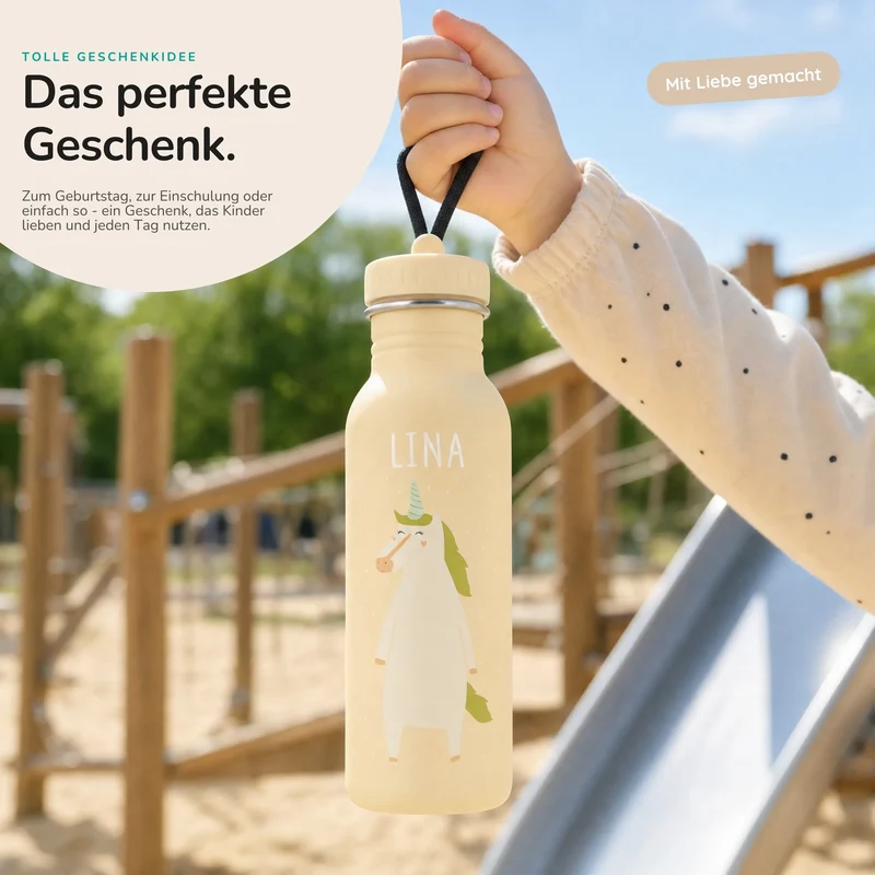 Trixie Trinkflasche Kinder personalisiert Einhorn