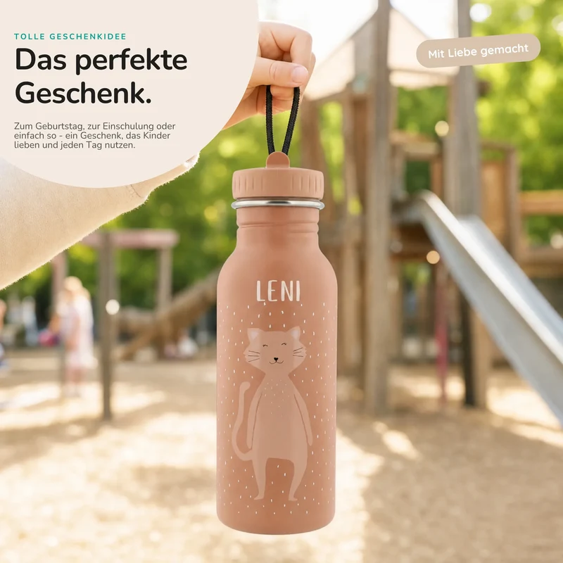 Trixie Trinkflasche Kinder personalisiert Katze