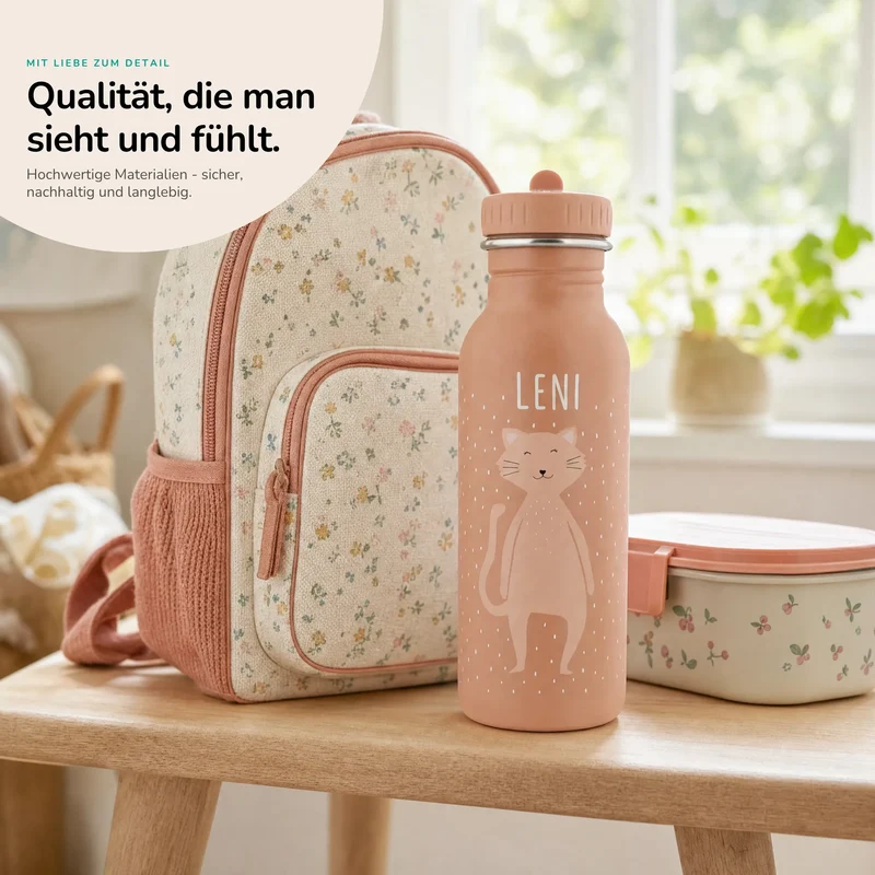 Trixie Trinkflasche Kinder personalisiert Katze