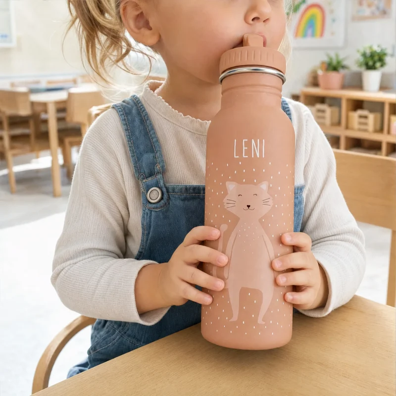 Trixie Trinkflasche Kinder personalisiert Katze