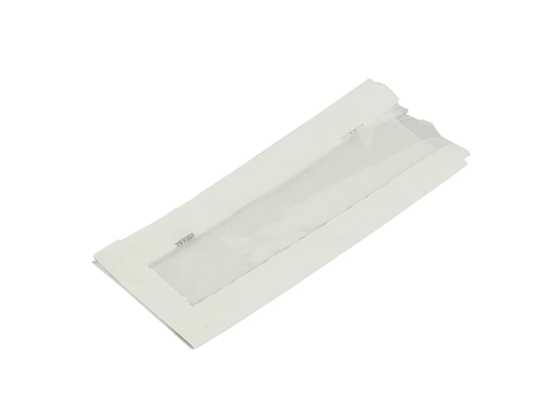 Glassine Natureflex Window hot bag 10.1 x 5 x 25.4cm - white