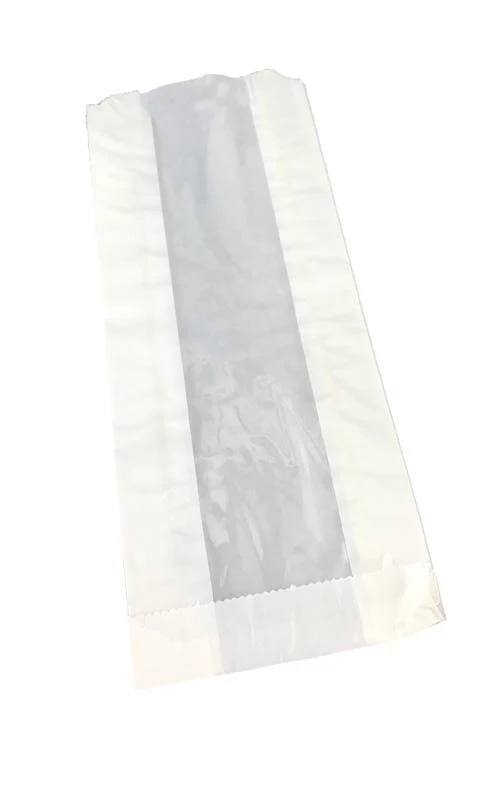 Glassine Natureflex Window hot bag 10.1 x 5 x 25.4cm - white