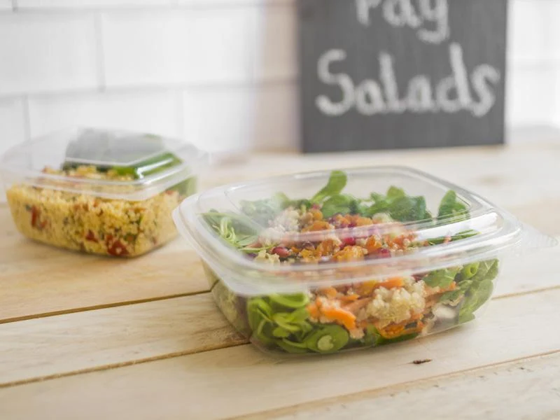 16oz (500ml) Rectangular hinged container - clear