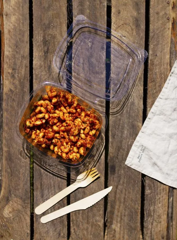 24oz (750ml) Rectangular hinged container - clear